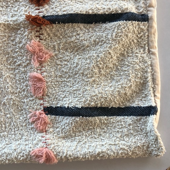 Anthropologie All Roads tassel pillow shams. Beige, pink, blue southwest striped - Picture 8 of 10
